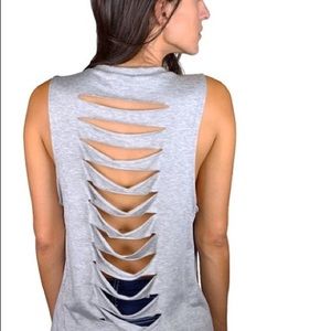 JUST IN!!! Distressed Sleeveless Tee Size Small